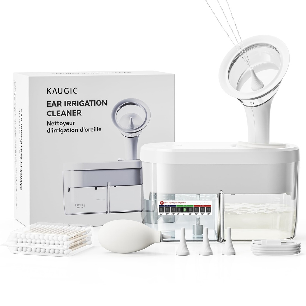 Electric Ear Wax Removal Kit - Vand drevet Ear Vanding System med kloakopsamling, 4 Clean Modes, Safe & Effective, 3 Ear Tips til voksne