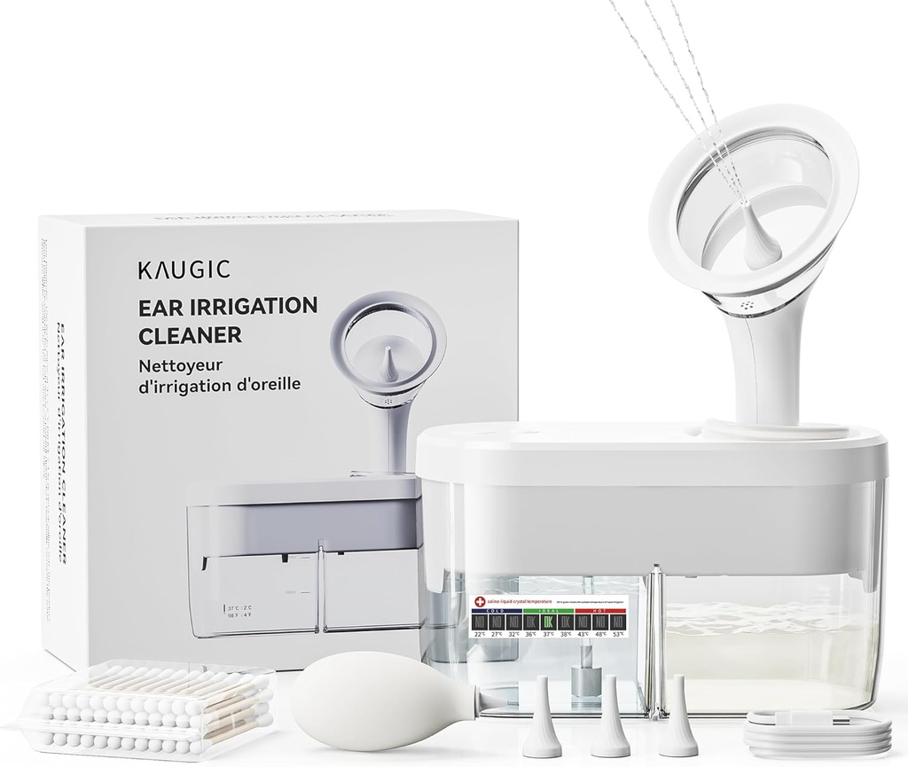 Electric Ear Wax Removal Kit - Water Powered Ear Irrigation System with Sewage Collection, 4 Clean Modes, Safe & Effective, 3 Ear Tips for Adults