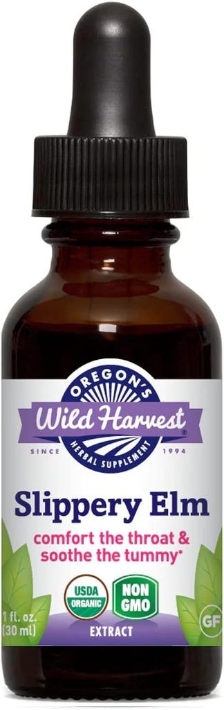 Oregon 's Wild Harvest 1: 4 Organic Slippery Elm Extract, 1 Fluid Ounce
