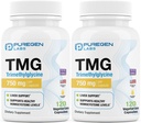 Puregen Labs TMG 750 mg - [høj potens] Trimethylglycin supplement - fremmer sunde homocysteinniveauer, ikke-GMO, NO Gluten og Dairy Mezzogiorno 124; Fremstillet i USA - 2 Pack - Total 240 Vegetariske kapsler