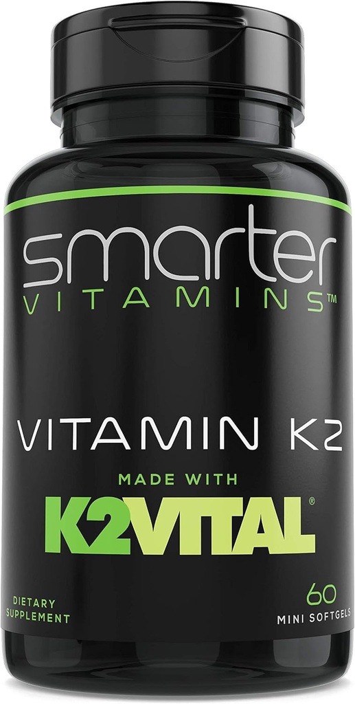 Smarter Vitamin K2 MK7 100mcg, Lavet med K2Vatar og Kale, 60 flydende bløddele