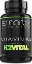 Smarter Vitamin K2 MK7 100mcg, Made with K2VITAL and Kale, 60 Liquid Softgels