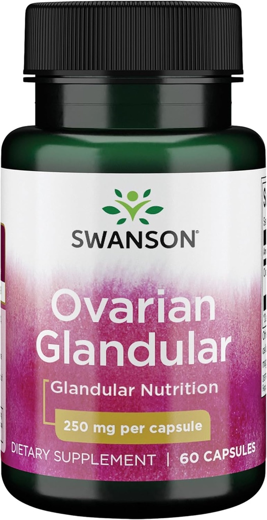 Swanson oval glanulær supplement - kvinders glanulær sundhed og balance support - Premium Kvæg Tissue - 60 kapsler, 250 mg hver