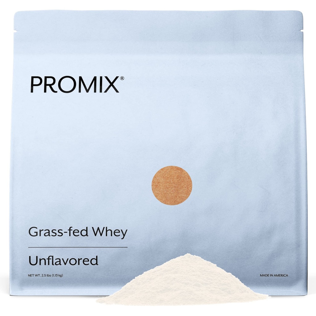 ProMix Nutrition Whey Protein Powder, Unflavored - Grass- Fed - Post Workout Fitness & Nutrition Shakes, Smoothies, Bagning & Madlavning opskrifter - Gluten- Free & Keto- Friendly - 2.5 Pund (pakning med 1 stk.)