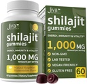 Jiva Botanicals Pure Shilajit fra The Himalayas Gummies for Mænd & Kvinder - Shilajit Gummies 1000mg for sund aldring, immunsystem & normal energistøtte - sukkerfri, Vegan, 60 Greve (pakke med 1)