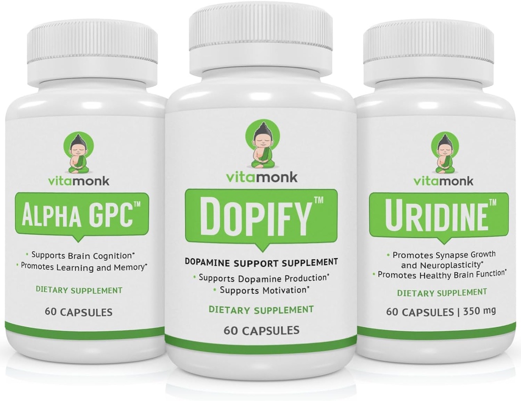 Dopamin support supplement parret med Alpha GPC og Uridin - Neuro Boost Duo