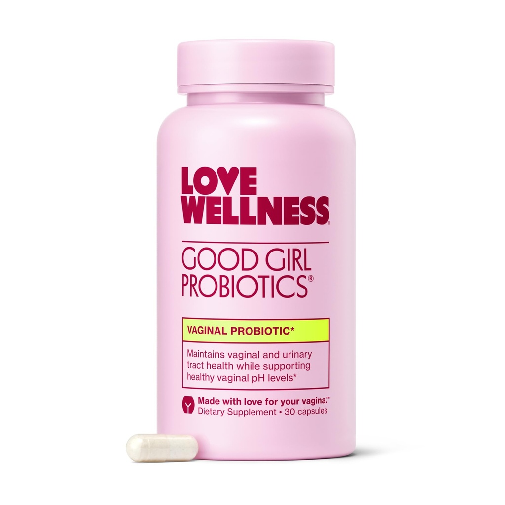 Love Wellness Good Girl Probiotics Б124; Women 's Vaginal Health & pH Balance Supplement Б124; 9-Strain Probiotic for Urinary Tract, Gær, Odor & Immunity Support Б124; Gluten- Free Б124; 30 CT, 30- Day Supply