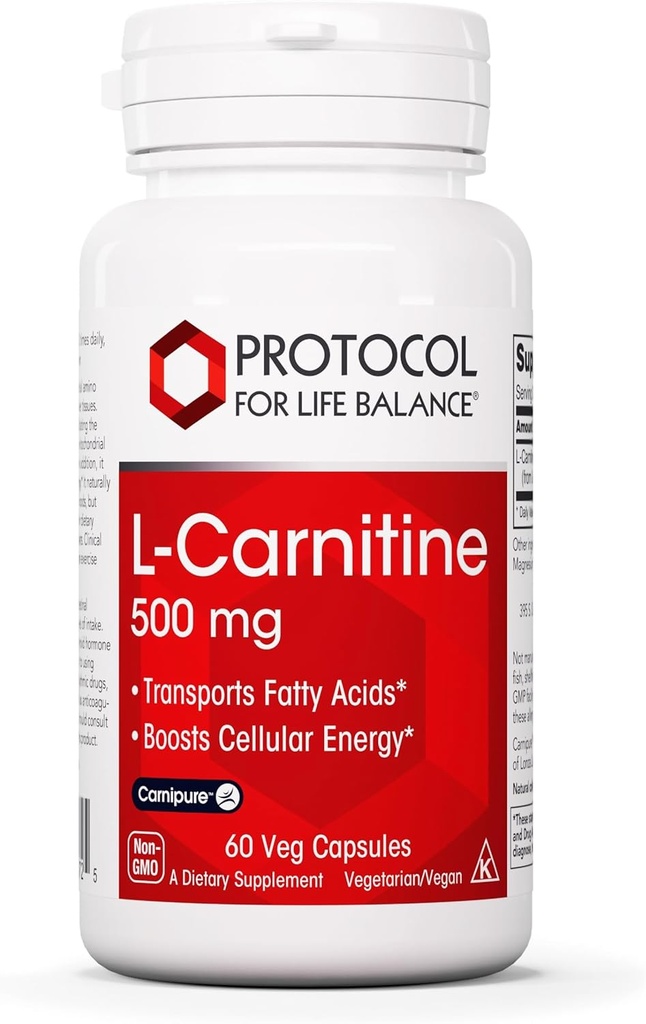PROTOKOL FOR LIV BALANCE L- Carnitin 500mg - Cell Energy Metabolisme - Motion Performance, Recovery - 60 Veg Caps