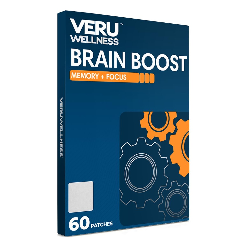 Veru Wellness Brain Boost Kognitiv Patch - Daglig hukommelse, vekselhed og Focus Brain Support - Ginko Bilboa, Rhodiola Rosea, MCT (60 Dag)