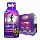 Vitamin Energy Focus + Extra Strength Energy Shot Berry 24 Pack, 260mg Natural Coffein, B- Vitamin, CoQ10, Aminosyrer, Focus, Produktivitet & Klarhed, Zero Sugar, Gluten- Free, 1,93 fl oz