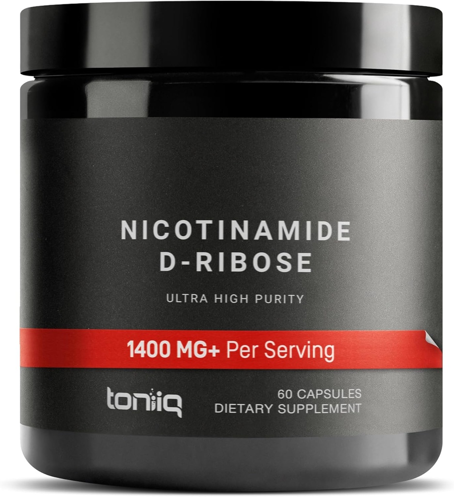 Ultra High Potency 1400mg NAD Supplement - Nicotinamid Riboside Supplement - NAD + Nicotinamid B3 Blend with D- Ribose, Niacin - with RiaGev - 3rd Party Tested (60 Count (Pack of 1))