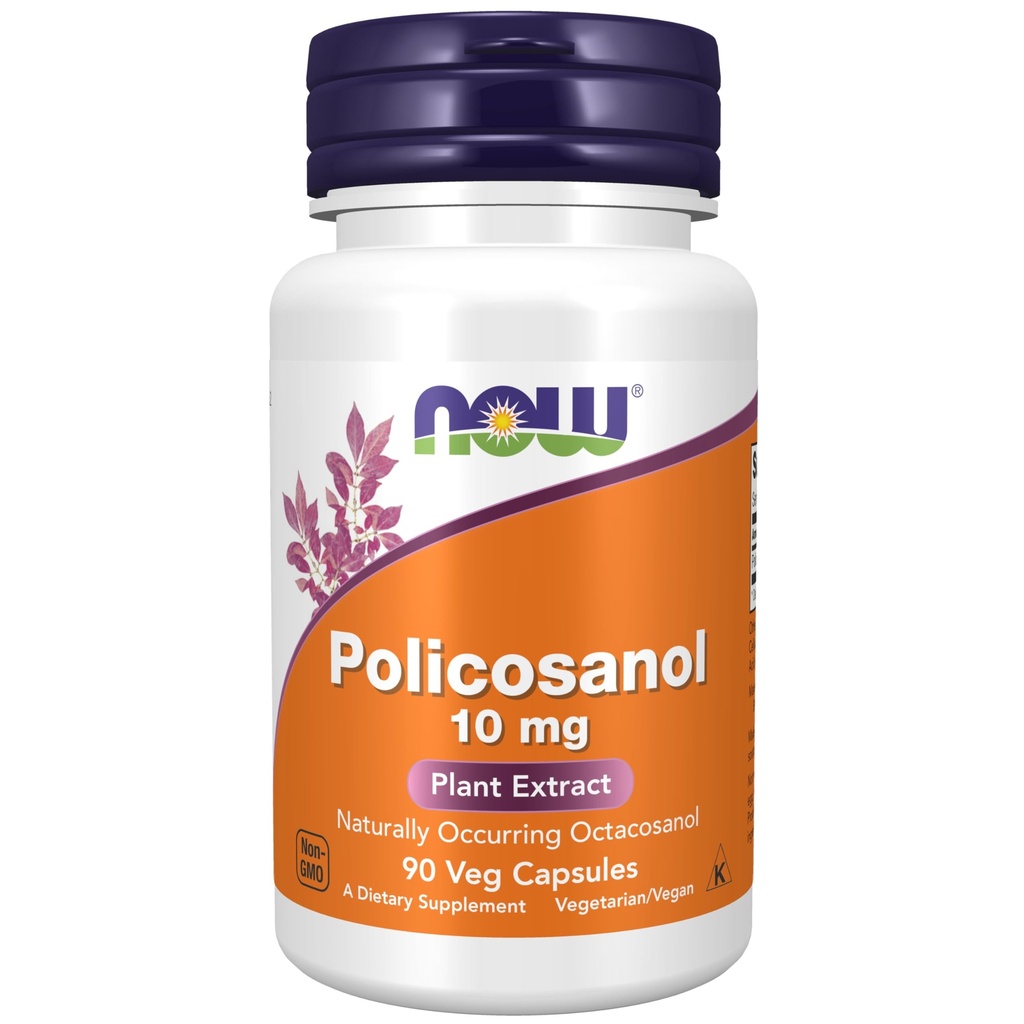 Now Foods Supplements, Policosanol 10 mg, Blend of Long- Chain Fat alkohols (LCFA 'er) Afledt fra Sugar Cane, 90 Veg Capsules