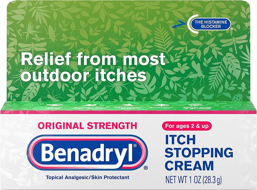 Benadryl Itch Stopping Cream Original Strength 1 oz (pakke med 6)