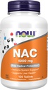 Now Foods Supplements, NAC (N- Acetyl- Cystein) 1000 mg, Free Radical Protection *, 120 tabletter