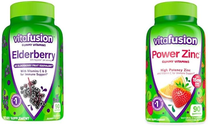 Vitafusion Elderberry & Zinkvingummi immunforsvar, 90ct