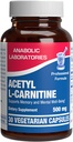 ALCAR Acetyl L- Carnitin 500mg - High Potency L Carnitin supplement til nerve Brain Memory Energy og Focus Support - Vegetarisk non-GMO & Lavet i USA i cGMP faciliteter - 30 Serveringer