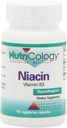 Nutricology Niacin Supplement - vitamin B3 til mænd og kvinder, Niacin med flush, nicotinsyre, NAD, 250 mg vegetariske kapsler - 90 Tæl