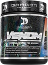 DRAGON PHARMA Venom Extreme Potency Pre- Workout, Laser Sharp Focus + Energy, Intense Performance, Proven Ingredienser til forbedret vasodilation & Endurance (40 Servere, Bomb Pop)