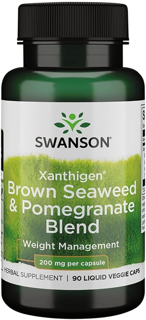 Swanson Xanthigen - Brown Seaweed & Pomegranate Blend - 200 milligram, 90 Liquid Veggie Caps