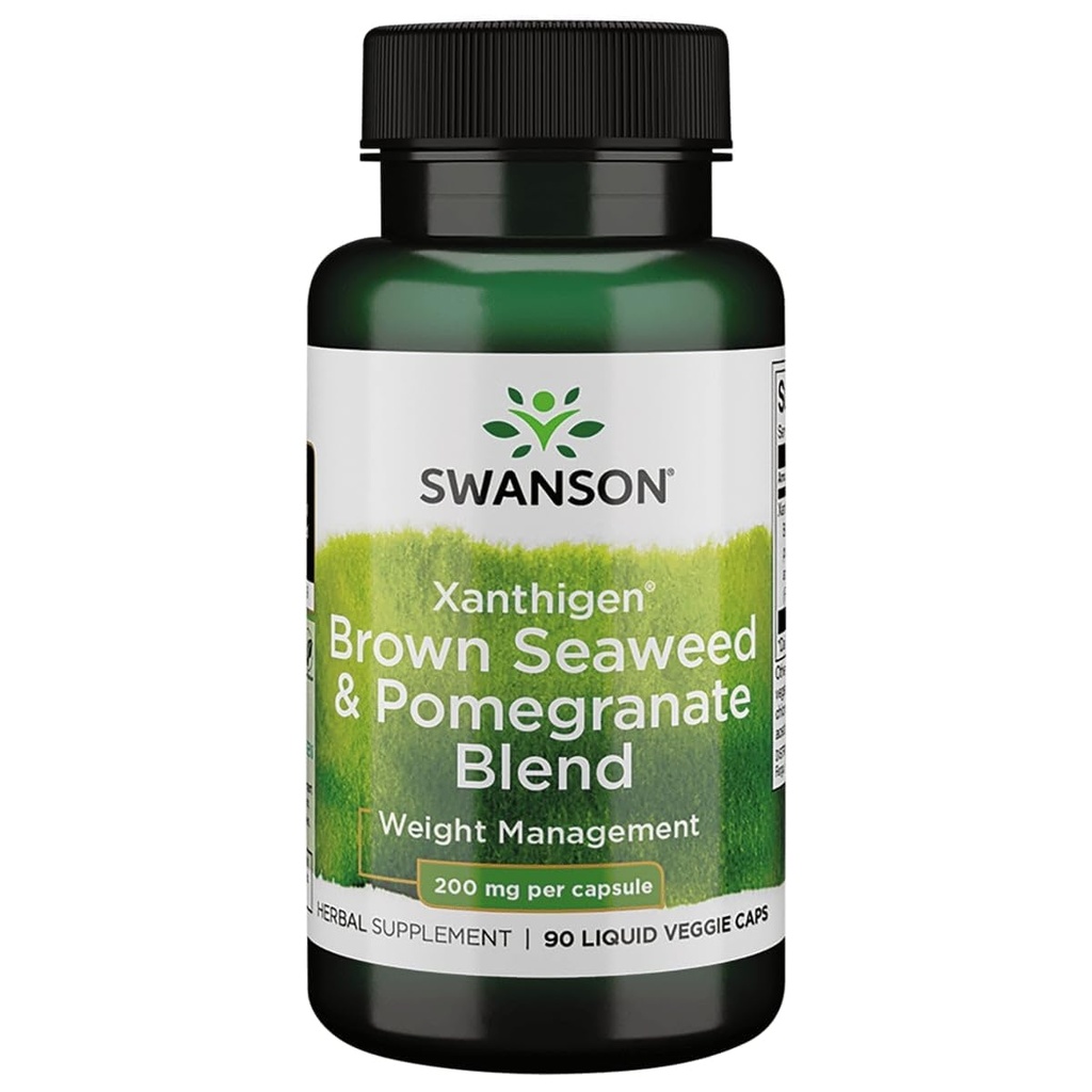Swanson Xanthigen- Brown Seaweed & Pomegranate Blend- 200 Milligrams, 90 Liquid Veggie Caps