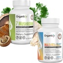 Organixx 7 Mushroom Organic Mushroom Supplement (60 Vegetarisk Kapsel) & Multi- Vita- Maxx Hele fødevarer Multivitamin (90 Gel Kapsler)