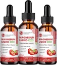 M tommer (3 Pack) Magnesium Glycinat Drops - Magnesium Væske Supplement 1000mg med Fiber Bromelain Vitamin B, C, D - 98% Absorption Than Pills Gummies