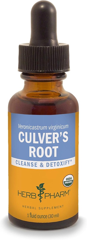 Herb Pharm Certified Organic Culver 's Root Liquid Extract til rensning og afgiftning - 1 Ounce