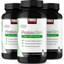 Force Factor ProbioSlim Probiotisk supplement til kvinder og mænd med Probiotika og grøn te ekstrakt, Reducere gas, Bloating, Forstoppelse, Support fordøjelsessygdomme & Gut sundhed, 180 kapsler (3-Pack)