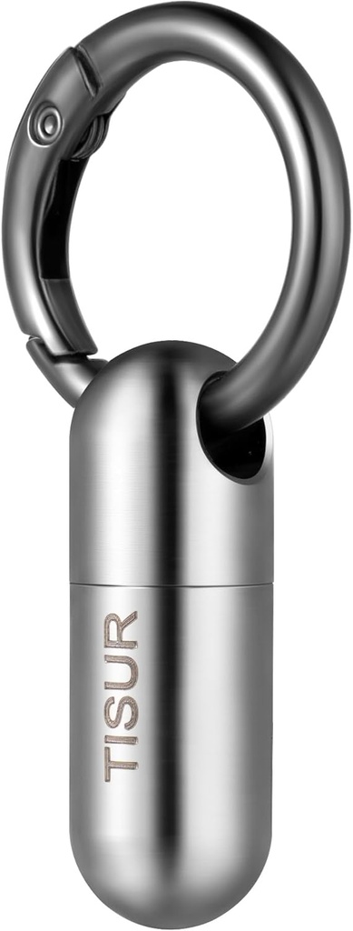 TISUR Micro Keychain Pill Holder, Titanium Pill sag Vandtæt Pill Container, Portable Tiny Pill Organizer til rejse pung
