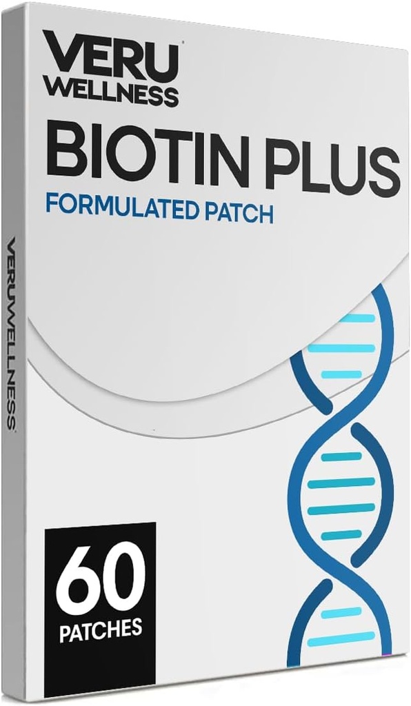 Veru Wellness Biotin Plus Daily Patch - B7, Collagen - Self Adhesive Time Release Patch (60 dag)