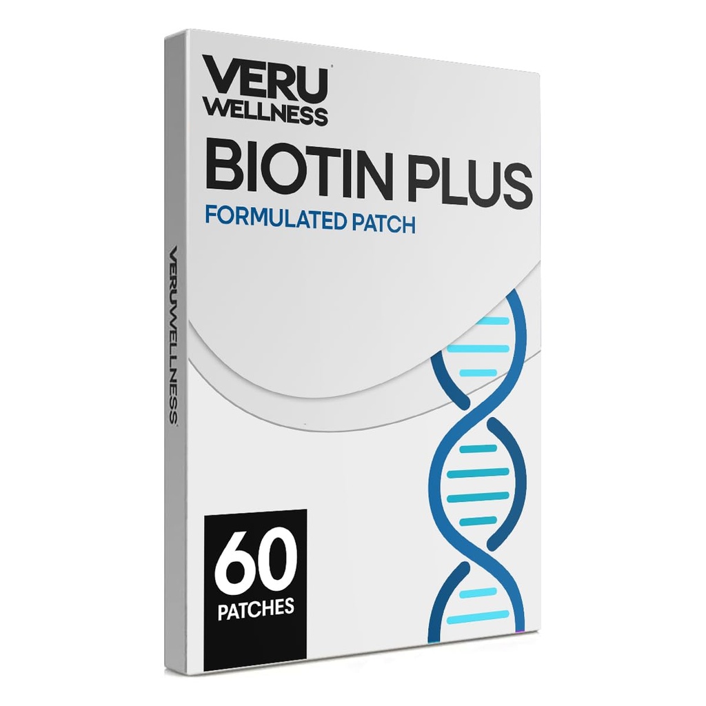 Veru Wellness Biotin Plus Daily Patch - B7, Collagen - Self Adhesive Time Release Patch (60 dag)