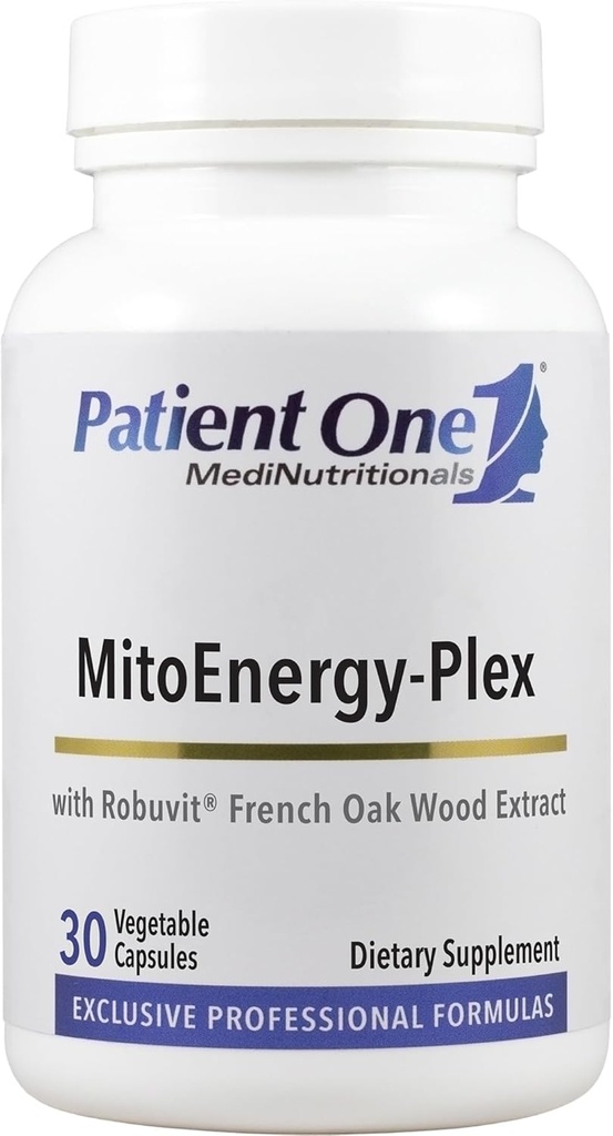 Patient One MitoEnergy-Plex | Supplement to Support Energy Levels and Combat Fatigue | with French Oak Extract, Ashwagandha and Panax Ginseng | 30 Capsules