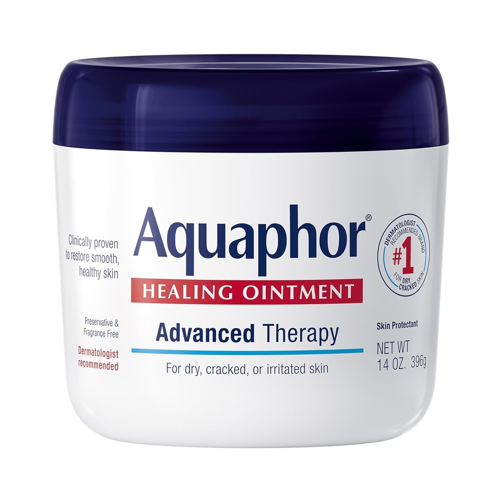 Aquaphor Healing Salve, Advanced Therapy Hudprotectant, Multi- Formål Healing Salve og Body Moisturizer, For Dry, Cracked Skin, Minor Cuts og Burns, 14 Oz Jar