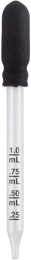 EZY DOSE Kids Straight-Tip Øre og Eye Medicine Dropper For Flydende & Medicin, 1ml Kapacitet Kalibreret glas, Gummi Bulb, levere korrekt dosis, klar, BPA gratis