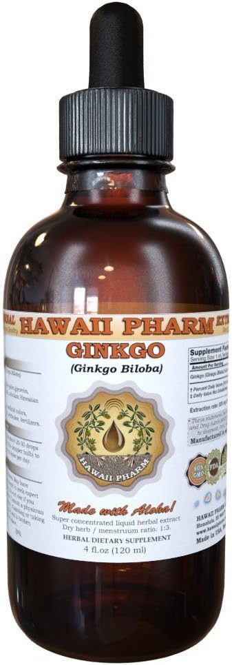 Ginkgo Liquid Extract, Organic Ginkgo (Ginkgo Biloba) Tincture Supplement 4 oz
