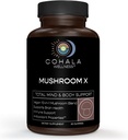 Mushroom X - Vegansk Mushroom Gummies Complex 10- in-1 Blend - Reishi Tyrkiet Tails Lions Mane Supplement - hjerne, immunforsvar, energi, stress Relief - 60 Gummies