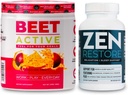 Nutrologi Beet Active, Natural Pre- Workout Powder, Passion Fruit Flavor (30 Servere) Zen Natural Magnesium Supplement (30 Servere)