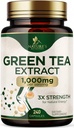 Green Tea Extract kapsler 1000 mg - Standardiseret 45% EGCG & 98% Polyphenoler - 3X Styrke Green Tea Pills for Natural Energy - Understøtter hjerte sundhed, urte supplement, Vegan, Non- GMO - 240 kapsler