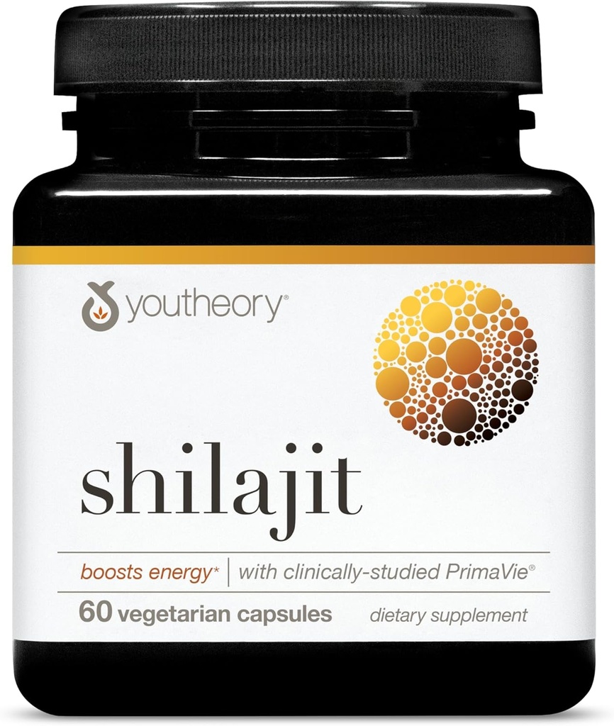 Youtory Shilajit - 500 mg Shilajit Capsules - Energy Supplement - Shilajit Support Stamina & Endurance - Pure Himalayan Shilajit - Gluten, Dairy & Soy Free - 60 Vegetariske Kapsler