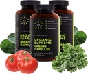 Vita Supreme Organic Super Greens Superfood Capsule, Nutritional Supplement for Gut Health, Immunsupport, fordøjelse, energi og mere (Non-GMO, Keto, Vegan) 180 Kapsler, 3 Pack
