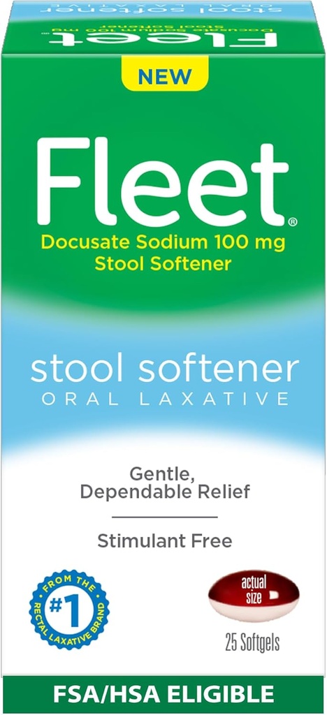 Flådeafføringsmiddel, Stimulant- Free Oral Laxative for Gentle and Dependible Constipation Relief, 25 Count Softels
