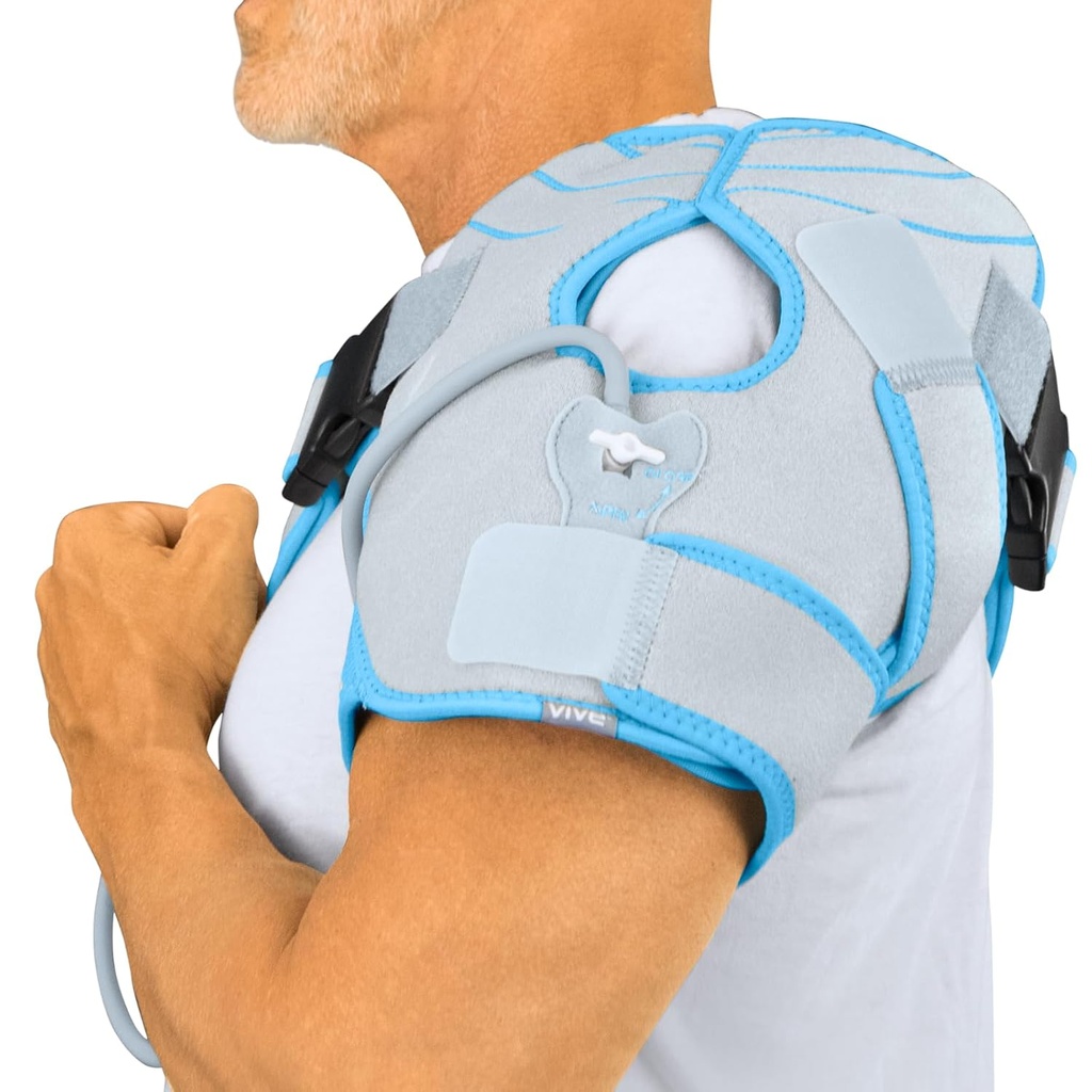 Arctic Flex Shoulder Ice Pack Brace - Cold Compression Wrap med Pump - Understøtter Rotator Cuff, Frossen Shoulder, Tendinitis, forskudt Joints, Labrum Tears, Smerte, Sprains - Fits Venstre eller højre skulder