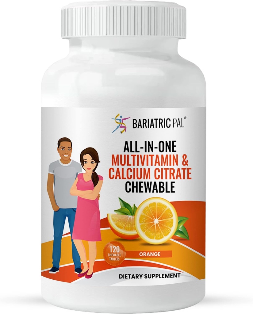 BariatricPal "ALL- IN- ONE" Chewable Multivitamin med Calcium Citrate & Iron - Orange (CLEARANCE: Bedste i juni 30, 2025)
