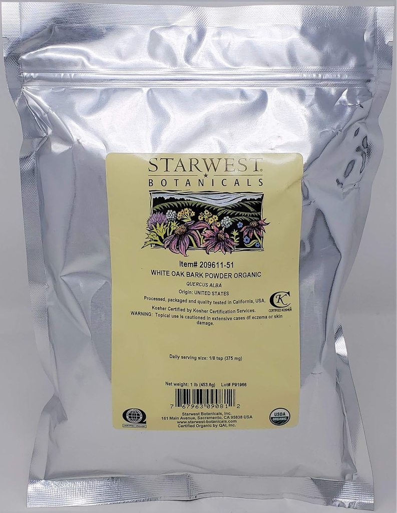 Starwest Botanicals Organic White Eg Bark Powder, 1 Pound