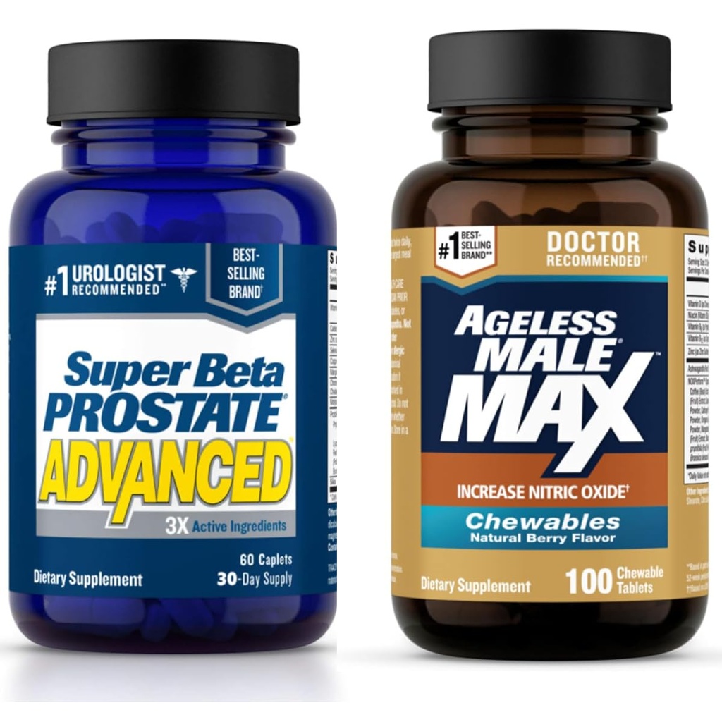 SUPER BETA PROSTATE Avanceret prostatastøtte og Agueless Mand Max Nitric Oxide Booster til mænd