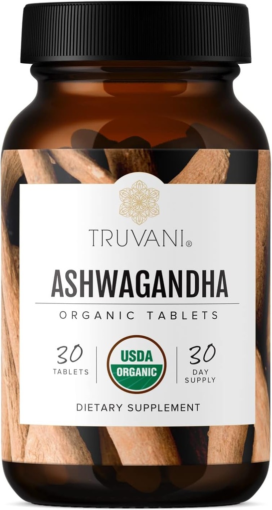 Truvani Organic Ashwagandha Mest124; Daglig energi, positiv mood support, Understøtter hjerne sundhed Mest124; Understøtter muskelvækst og udholdenhed Mest124; Sund søvn Support Mest124; Non- GMO Mest124; 30 Day Supply