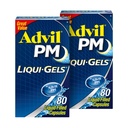 Advil PM Liqui- Gels Pain Reliever og Nighttime Sleep Aid, Pain Medicine med Ibuprofen for Pain Relief og Diphenhydramin HCL for en Sleep Aid - 2x80 flydende fyldte kapsler