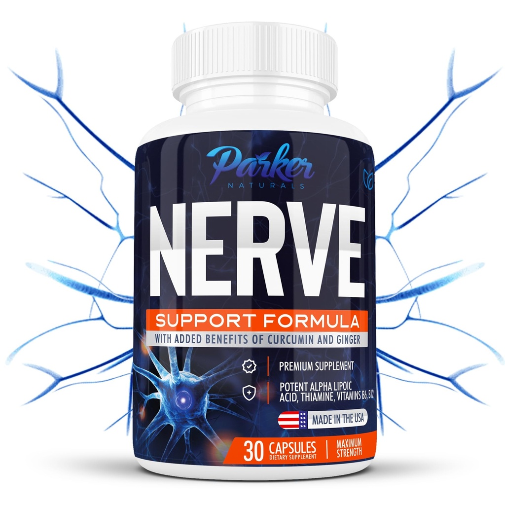 Alpha Lipoic Acid 600mg, Nerve Support Beriget med thiamin, Curcumin, Ginger Root, og Vitamin B6, B12 Alt i én Buddy 124; Vegan Neuro Health Supplement, Lab Testet, 30 kapsler