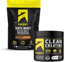 Ascent 100% Whey Protein Powder, Chocolate Peanut Butter 2 lb & Creatine Monohydrate Powder, Unflavored 45 Servings