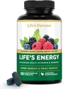 Life 's Energy Advanced Daily Multivitamin til mænd og kvinder, Energi & Immunstøtte tillæg med Super Greens - Antioxidanter & enzymer - Jern fri, Vegetar, 120 tabletter ved Livets Fortune